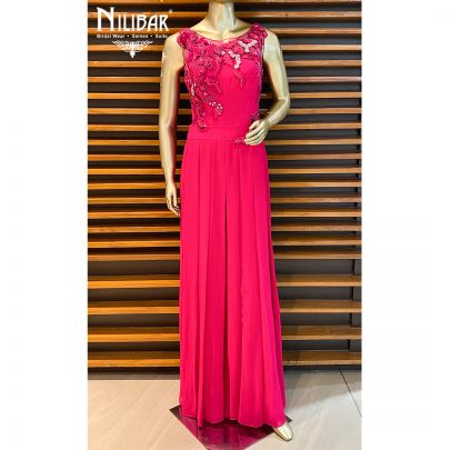 Magenta Georgette Jumpsuit