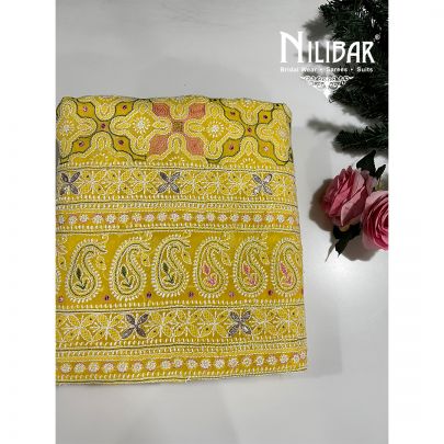Yellow Cotton Unstitched Suit