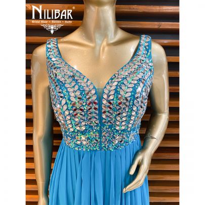 Cerulean Blue Georgette Jumpsuit