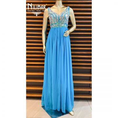 Cerulean Blue Georgette Jumpsuit