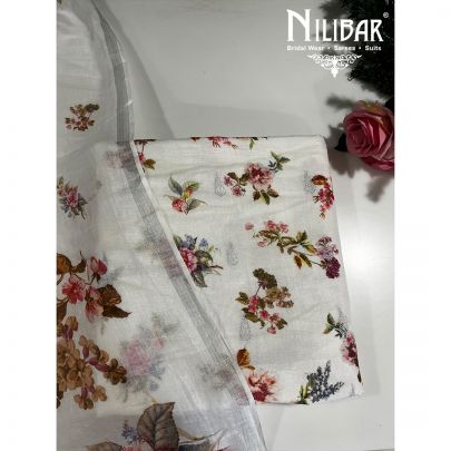 White Linen Unstitched Suit 