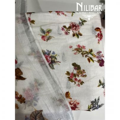 White Linen Unstitched Suit 