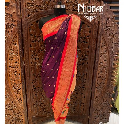 Purple Silk Dupatta