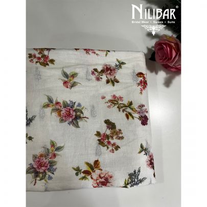 White Linen Unstitched Suit 