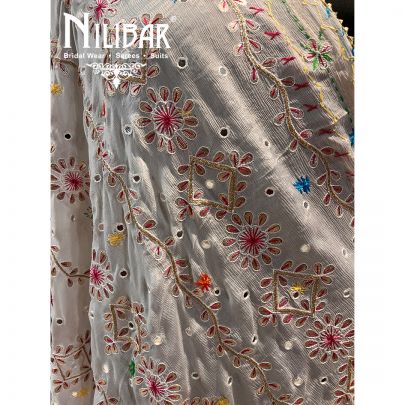 Pearl White Chinon Dupatta