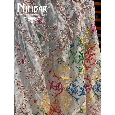 Pearl White Chinon Dupatta