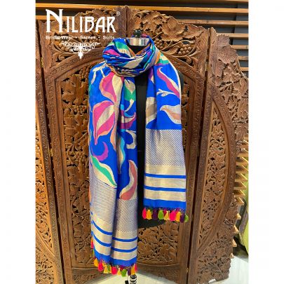 Blue Silk Dupatta