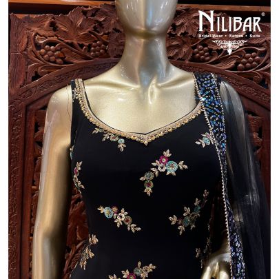 Black Georgette Sharara Suit Set