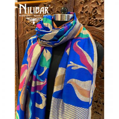 Blue Silk Dupatta