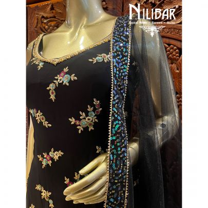 Black Georgette Sharara Suit Set