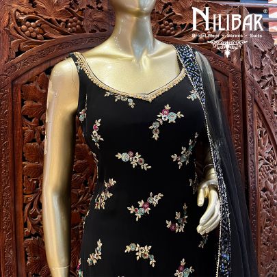 Black Georgette Sharara Suit Set