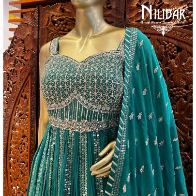 Jade Georgette Dhoti Suit Set