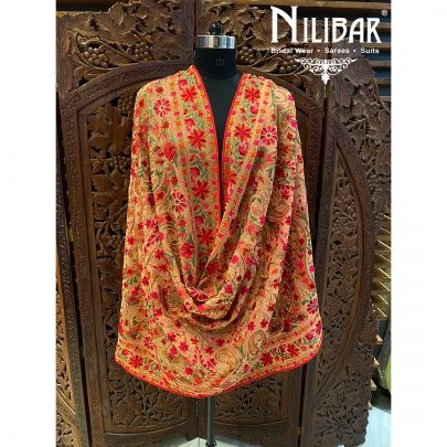 Peach Georgette Dupatta