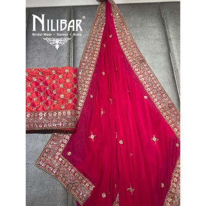 Hot Pink Crepe Unstitched suit