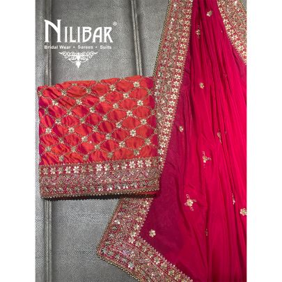Hot Pink Crepe Unstitched suit