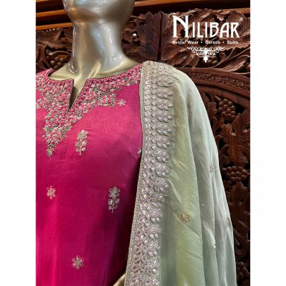 Hot Pink Silk Garara Suit Set