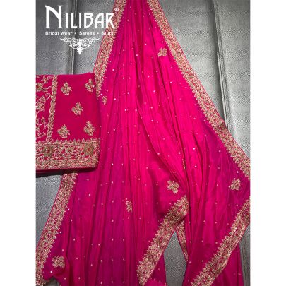 Magenta Silk Unstitched Suit