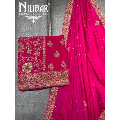 Magenta Silk Unstitched Suit