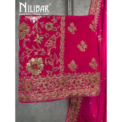 Magenta Silk Unstitched Suit