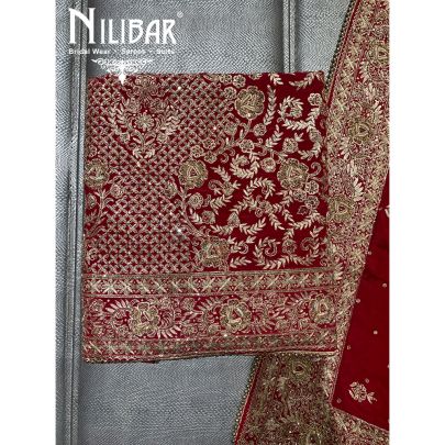 Red Crepe Unstitched Suit 