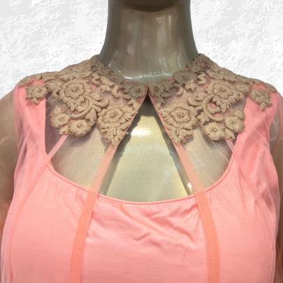 Peach Dress with Orange Flowers