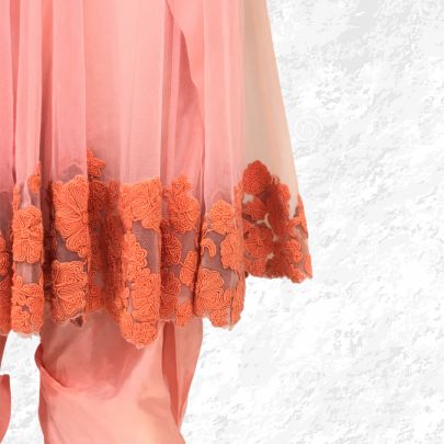 Peach Dress with Orange Flowers
