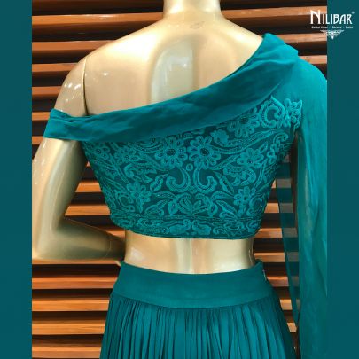Peacock Green Georgette Dress