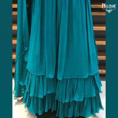 Peacock Green Georgette Dress