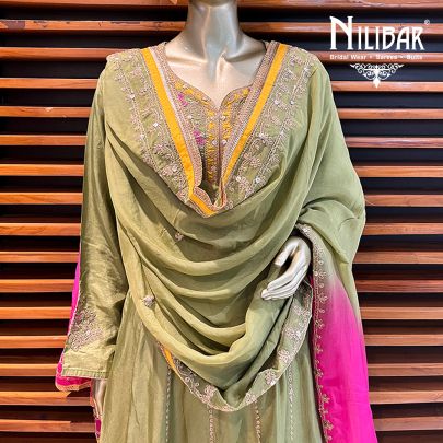 Pastel Green Semi silk Salwar suit