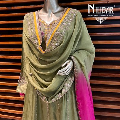 Pastel Green Semi silk Salwar suit