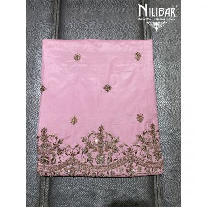 Pink Silk and Chinon Unstitched Suit