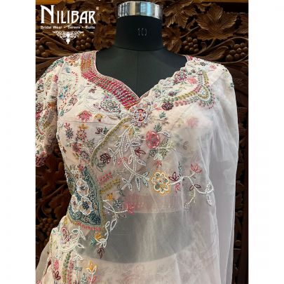 Pastel Pink Silk and Net Lehenga