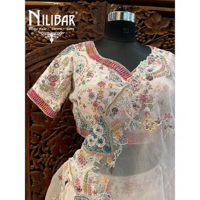 Pastel Pink Silk and Net Lehenga