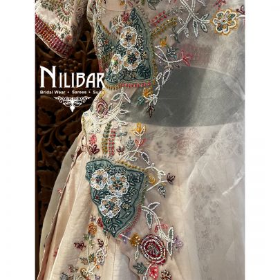 Pastel Pink Silk and Net Lehenga