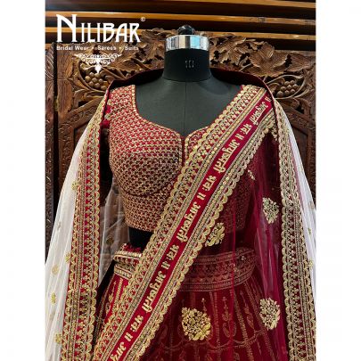 Jam Silk and Net Lehenga