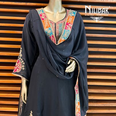 Steel Grey Georgette Salwar Suit