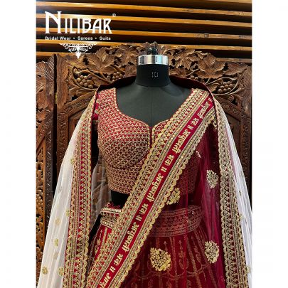 Jam Silk and Net Lehenga