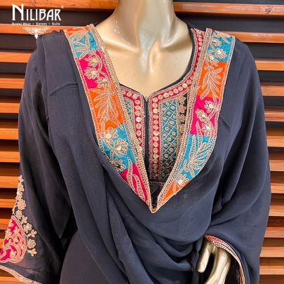 Steel Grey Georgette Salwar Suit