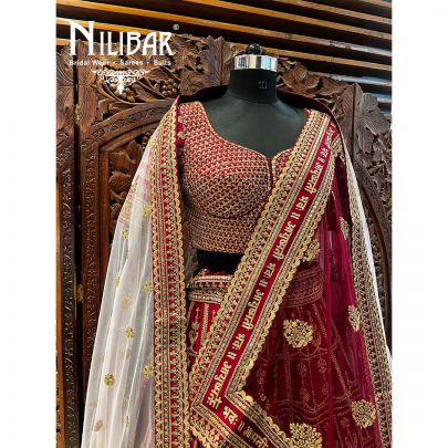 Jam Silk and Net Lehenga