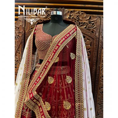 Jam Silk and Net Lehenga