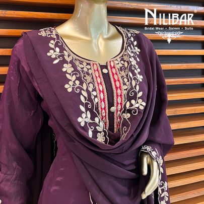 Regal Purple Georgette Salwar Suit