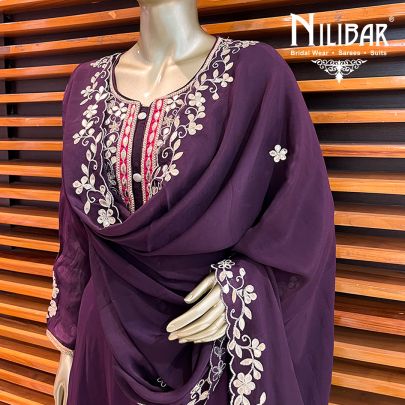 Regal Purple Georgette Salwar Suit