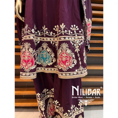 Regal Purple Georgette Salwar Suit