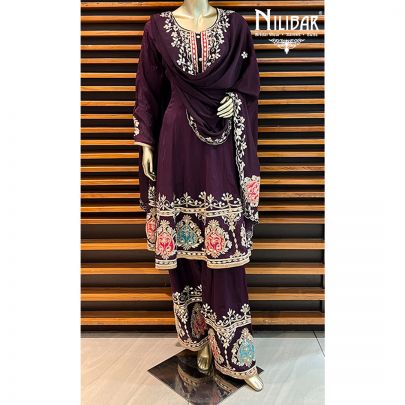 Regal Purple Georgette Salwar Suit
