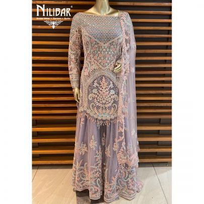 Lilac Net Palazzo Suit