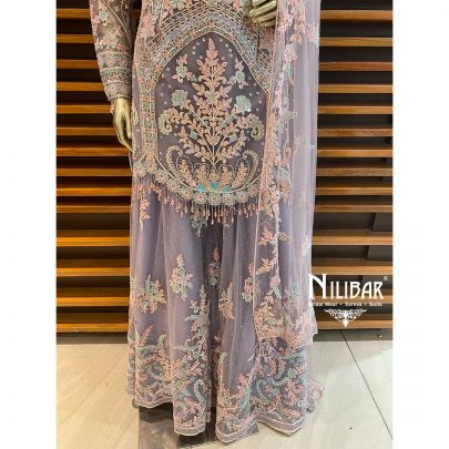 Lilac Net Palazzo Suit