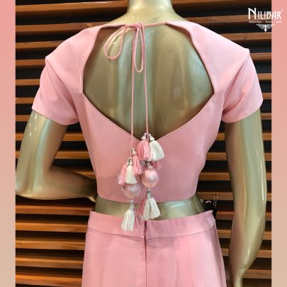 Pink Crop Top and Flap Skirt Dress