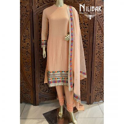 Peach Georgette Pajami Suit