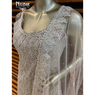 Beige Net Garara Suit