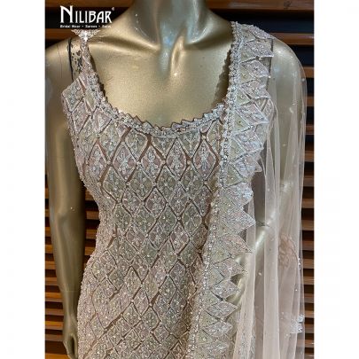 Beige Net Garara Suit